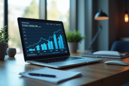 Bureau d'un analyste financier moderne avec graphique S
