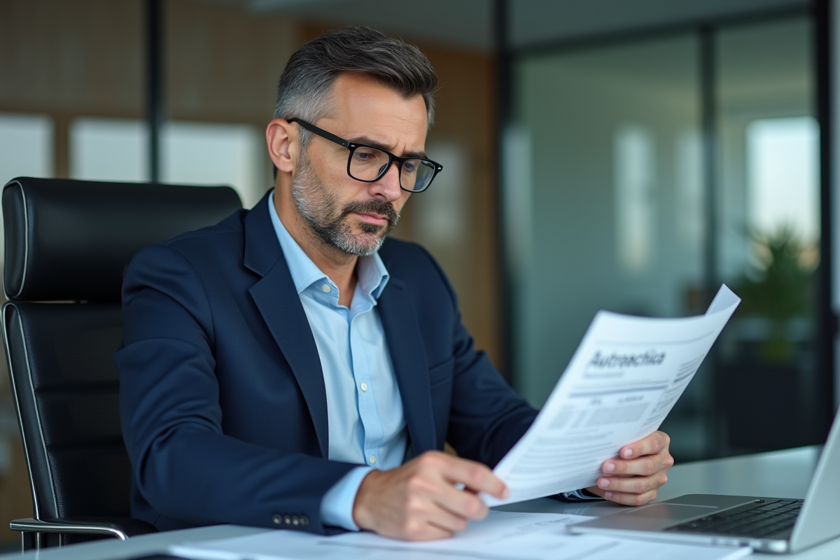 Homme d'affaires en costume dans un bureau moderne